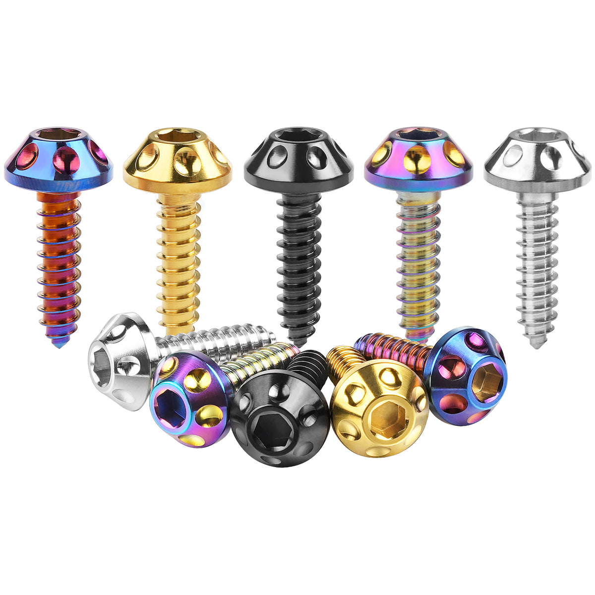 Wanyifa Titanium Bolt M5x20mm Mushroom Self-Drilling Hex Head