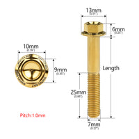 Wanyifa Titanium Bolt M7x10 15 20 25 30 35 40 45 50mm Flange Hex Allen Head Screw for Bicycle Motorcycle