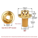 Wanyifa Titanium Bolt M7x10mm Oil Line Fitting Bolts Oil Pipe Hose Locking Screws for Bicycle