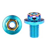 Wanyifa Titanium Bolt M7x10mm Oil Line Fitting Bolts Oil Pipe Hose Locking Screws for Bicycle