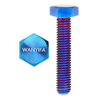 Wanyifa Titanium Bolt M8x15 20 25 30 35 40 45 50 55 60 65 70 75 80mm DIN933 Hexagon Head Full Threaded with "WANYIFA" Logo Screw