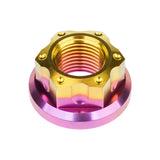 Wanyifa Titanium Nut M6 M8 M10 M12 M14 M16 Fancy Flange Nuts for Bicycle Motorcycle Car Rear Axle Modification Accessories