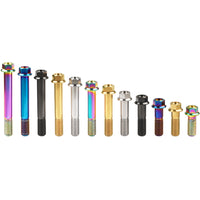 Wanyifa Titanium Bolt M12x30 35 40 45 50 55 60 65 70 75 80 85 90mm Flange Hex Head Screws for Motorcycle Pitch 1.25/1.5mm