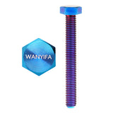 Wanyifa Titanium Bolt M8x15 20 25 30 35 40 45 50 55 60 65 70 75 80mm DIN933 Hexagon Head Full Threaded with "WANYIFA" Logo Screw