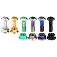 Wanyifa Titanium Bolt M8x33mm Motorcycle Sprocket Rear Chain Disc Screw Chainwheel Chain Disk Plate Ti Screws Nuts Set Chainring Fastener