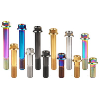 Wanyifa Titanium Bolt M12x30 35 40 45 50 55 60 65 70 75 80 85 90mm Flange Hex Head Screws for Motorcycle Pitch 1.25/1.5mm