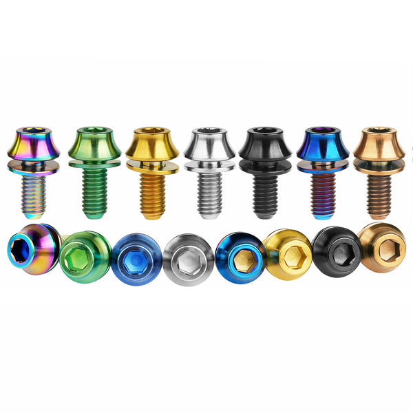 Wanyifa Titanium Bolt M5x12mm Hex Head with No-shedding Washer Screw for Bike Bottle Holder Bicycle Water Bottle Cage