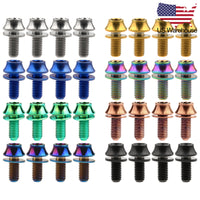 Wanyifa 4pcs M5x12mm Hex Head with No-shedding Washer Screws for Bicycle Water Bottle Cage US Stock