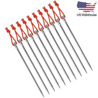 Wanyifa 10pcs Titanium Alloy High Strength 165mm Tent Pegs Tent Nail Pegs Stakes Hook Pin US Stock
