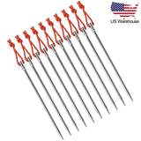 Wanyifa 10pcs Titanium Alloy High Strength 165mm Tent Pegs Tent Nail Pegs Stakes Hook Pin US Stock