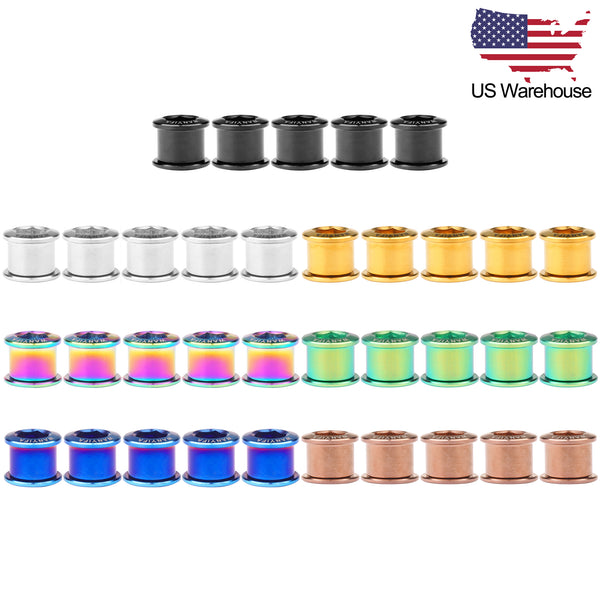 Wanyifa 5pcs Titanium Bolts M8 Road Mountain Bike Crankset Double Chai ...