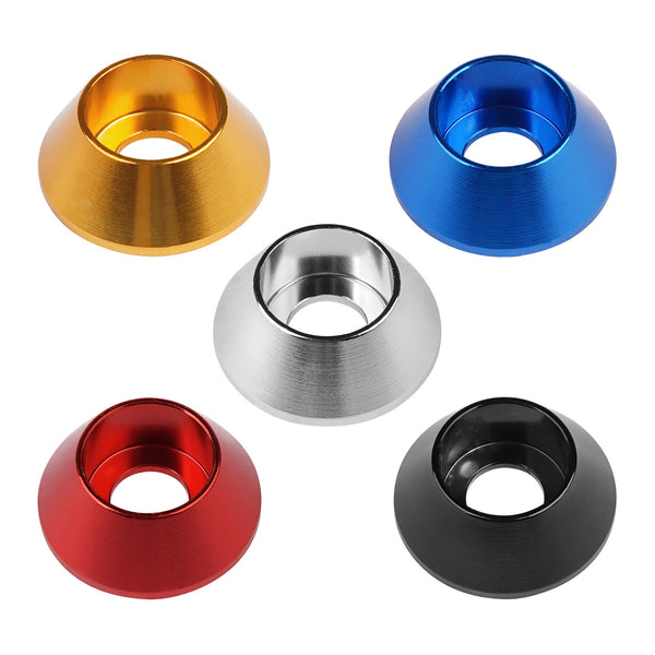 Wanyifa 10pcs Aluminum Washers M2 M2.5 M3 M4 M5 M6 M8 CNC Anodized Colourful Aluminum Alloy Cap Head Gaskets for RC Parts