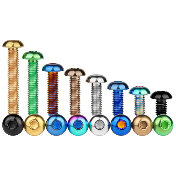 Wanyifa Titanium Bolt M5x8 10 12 15 18 20 25 30mm Button Hex Allen Head Screw for Bicycle Ti Fasteners