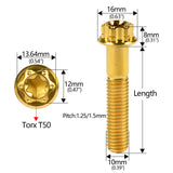 Wanyifa Titanium Bolt M10x15 20 25 30 35 40 45 50 55 60 65 70 75 80 85 90mm Flange Torx T50 Screw Pitch 1.25/1.5mm