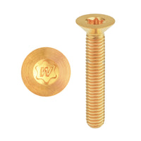 Wanyifa Titanium Bolt M6x10 12 15 20 25 30 35 40 45 50 55 60mm Countersunk Torx T30 with "W" Logo Screw Ti Fasteners