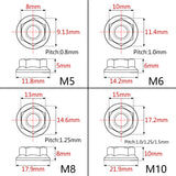 Wanyifa 6pcs Titanium Nut M5 M6 M8 M10 M12 M14 M16 DIN6923 Flange Hex Nuts US Stock