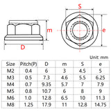 Wanyifa 10pcs Aluminum Nut M2 M3 M4 M5 M6 M8 Anodized Colourful Flange Nylon Lock Hex Nuts