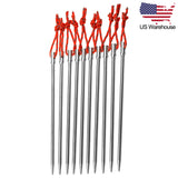Wanyifa 10pcs Titanium Alloy High Strength 165mm Tent Pegs Tent Nail Pegs Stakes Hook Pin US Stock