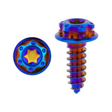 Wanyifa Titanium Bolt M4/M5x15mm Flange Torx Head Self-Tapping Screw for Motorcycle Car Boat Ti Fasteners