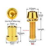 Wanyifa Titanium Bolt Set 4pcs M5x16mm Screws+2pcs M5x18mm Screws+2pcs Steerer Clamp Nuts for Mountain Road Bike 3T ARX LTD Stem Complete Screws Sets Upgrade Kit