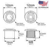 Wanyifa 5pcs Titanium Bolts M8 Road Mountain Bike Crankset Double Chainwheel Bolt Bicycle Dental Plate Chainring Screws US Stock