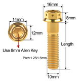 Wanyifa Titanium Bolt M10x20 25 30 35 40 45 50 55 60 65 70 75 80 85 90mm Flange with Drilled Holes Hex Head Srecws Pitch 1.25/1.5mm