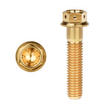 Wanyifa Titanium Bolt M6/M8x10 15 20 25 30 35 40 45 50 55 60 65mm Flange External Hex Head with Drilled Holes Screw for Motorcycle Car