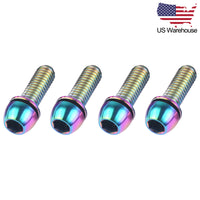 Wanyifa 4pcs Titanium Bolts M6x18 20mm Round Allen Head with Washer Screws for Bicycle Disc Brake Caliper US Stock