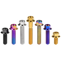 Wanyifa Titanium Bolt M4/M5x6 8 10 12 15 20 25 30mm Flange Hex Head Screws for Bike Motorcycle Car