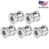 Wanyifa 5pcs Titanium Bolts M8 Road Mountain Bike Crankset Double Chainwheel Bolt Bicycle Dental Plate Chainring Screws US Stock