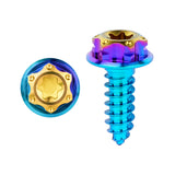 Wanyifa Titanium Bolt M4/M5x15mm Flange Torx Head Self-Tapping Screw for Motorcycle Car Boat Ti Fasteners