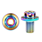 Wanyifa Titanium Bolt M7x10mm Oil Line Fitting Bolts Oil Pipe Hose Locking Screws for Bicycle