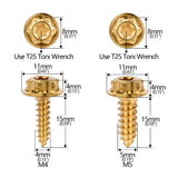 Wanyifa Titanium Bolt M4/M5x15mm Flange Torx Head Self-Tapping Screw for Motorcycle Car Boat Ti Fasteners