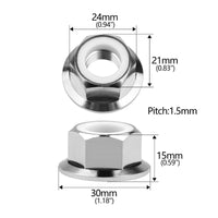 Wanyifa Titanium Nut M14 Pitch 1.5mm Flange Insert Nylon Lock Nuts for Bicycle Motorcycle Car