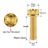 Wanyifa Titanium Bolt M6x10 15 20 25 30mm Fancy Flange Torx T30 Head Screw for Bike Motorcycle