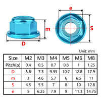 Wanyifa 10pcs Aluminum Nuts M2 M3 M4 M5 M6 M8 Anodized Colourful Flange Hexagon Head Nylon Lock Nut Serrated Lock Spinlock Nuts