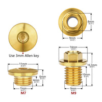 Wanyifa Titanium Bolt M7x4mm M9x10mm Road Bike Schaltung Oil Bleed Bolt Hose Locking Bolts Bicycle Oil Injection Hole Screw Oil Pipe Hose Lock Screws for Shimano  R7020 R8020 R8070 R8170 R9170