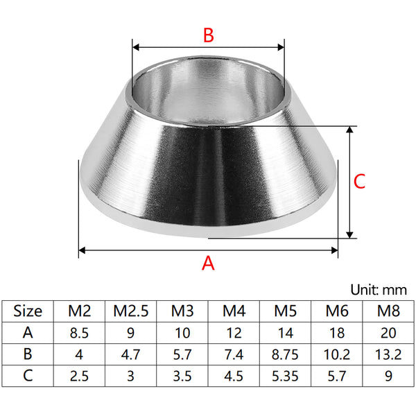 thumbnail image 2 of Goobetter M2 M2.5 M3 M4 M5 Countersunk Head Bolt & Washer Set – Anodized Aluminum 2 of 6