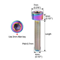 Wanyifa Titanium Bolt M4x10 12 15 20mm Socket Cap Hex Allen Head Screw for Model Fittings