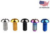 Wanyifa 12pcs Titanium Bolt M5x10mm Button Torx T25 Head Screw for Bicycle Disc Brake Rotor Bike Water Bottle Cage Screws US Stock