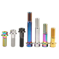 Wanyifa Titanium Bolt M12x30 35 40 45 50 55 60 65 70 75 80 85 90mm Flange Hex Head Screws for Motorcycle Pitch 1.25/1.5mm