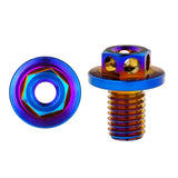 Wanyifa Titanium Bolt M7x10mm Oil Line Fitting Bolts Oil Pipe Hose Locking Screws for Bicycle