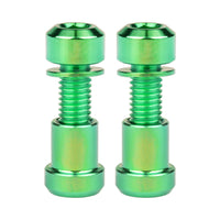 Wanyifa Titanium Bolt 2pcs M5x16 18 20mm Hex Head with Washer Screws & 2pcs M5 Steerer Clamp Nuts Set for Bicycle Stem Handlebar Front Fork Locking Fastener Sets