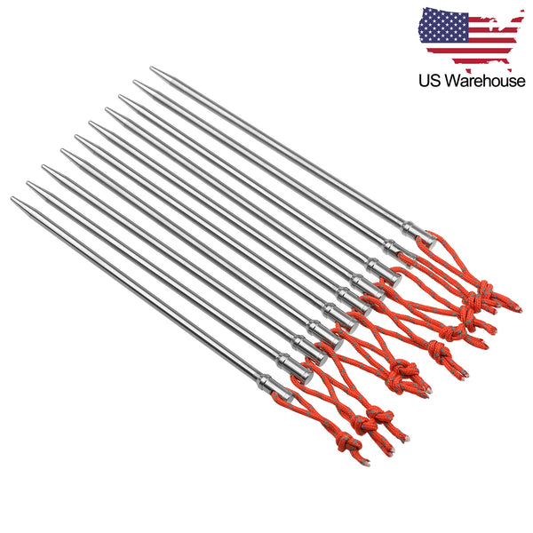 tent nail pegs Wanyifa Titanium Tent Nail Pegs Stakes Hook Pin Camping Tent Nail Pack of 10