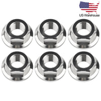 Wanyifa 6pcs Titanium Nut M5 M6 M8 M10 M12 M14 M16 DIN6923 Flange Hex Nuts US Stock