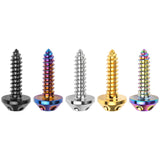 Wanyifa Titanium Bolt M5x20mm Mushroom Self-Drilling Hex Head Screw for Bike Motorcycle Car