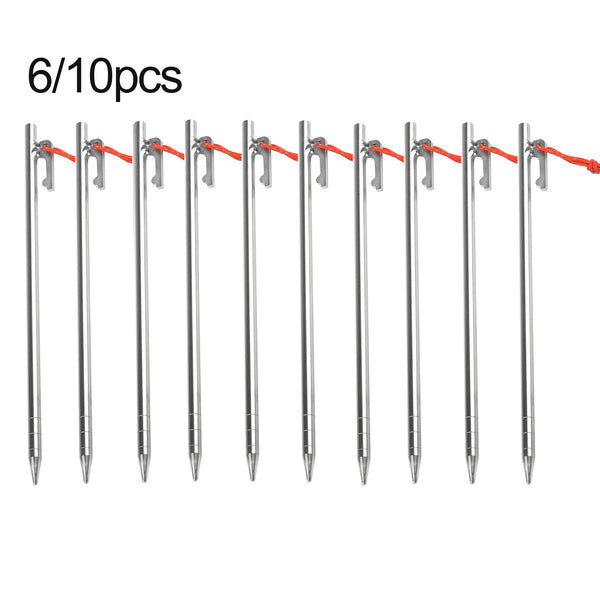 Wanyifa Titanium Tent Nail Pegs Stakes Hook Pin Camping Tent Nail Pack of 10