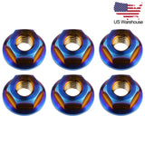 Wanyifa 6pcs Titanium Nut M6 M8 Flange Hex Nuts for Bike Motorcycle Car US Stock