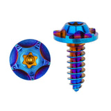 Wanyifa Titanium Bolt M4/M5x15mm Fancy Disc-Shaped Torx T25 Head Self-Tapping Screw for Motorcycle Bicycle Car Boat Refit