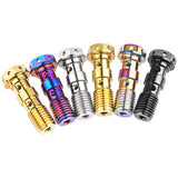 Wanyifa Titanium Bolt M10 Pitch1.0/1.25mm Flange Hex Head Oil Pipe Double Holes Banjo Screw for Motorcycle Brembo Brake Dual Line